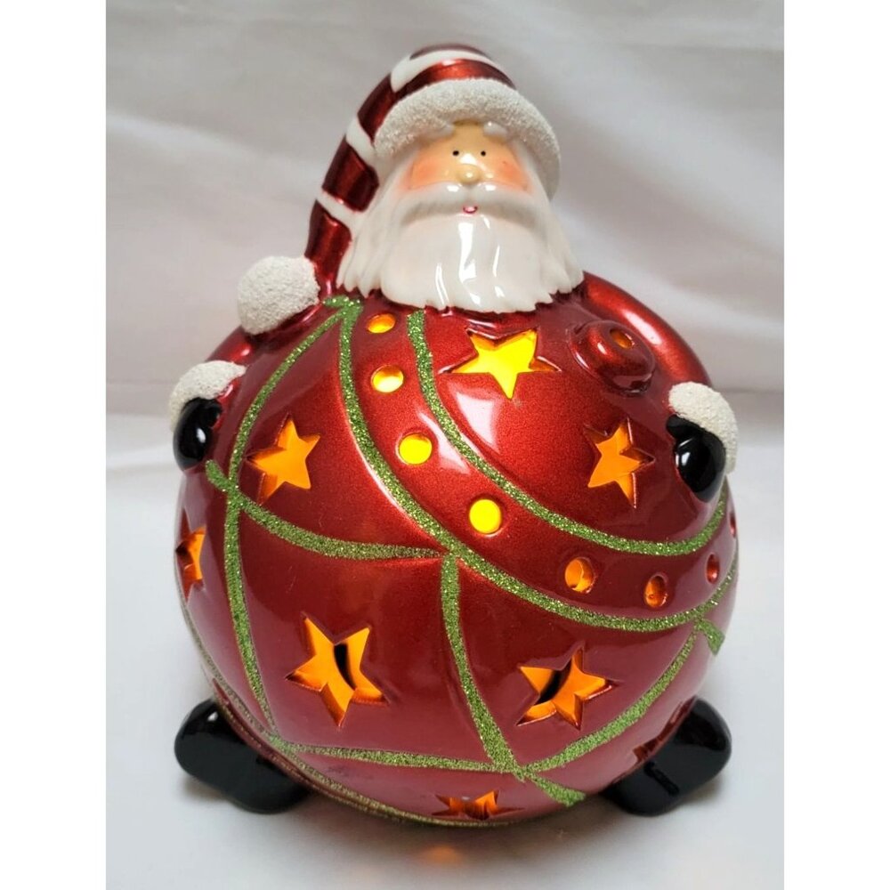 Ceramic Santa Luminary with Flameless Candle RL05290V Tested Works